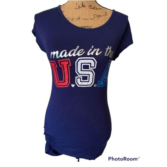 🌸3/$15🌸Maternity Navy Small Made in the USA T-shirt - Picture 1 of 4